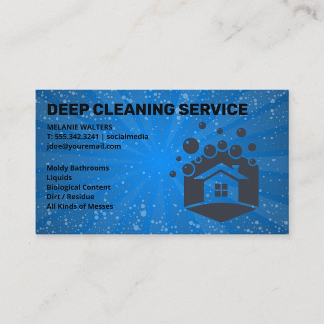Cleaning Services | Maid Cleaning Logo Business Card (Front)