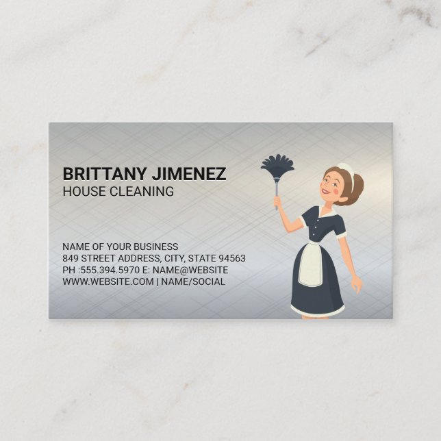 Cleaning Services | Maid Dusting Business Card (Front)