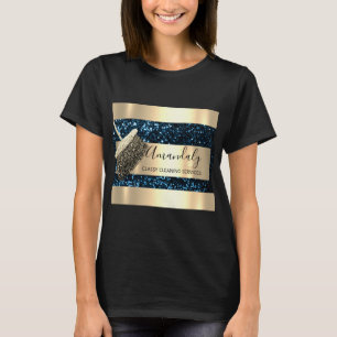 Cleaning Services Maid House Keeping Gold Navy T-Shirt