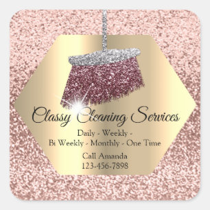 Cleaning Services Maid Housekeeper Broom Residence Square Sticker