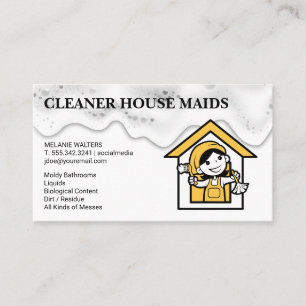 Cleaning Services   Maid Logo Business Card