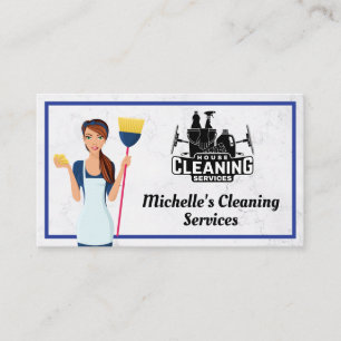 Cleaning Services   Maid   Marble Business Card