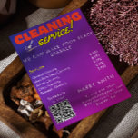 Cleaning Services Maid Price Scan To Connect  Invitation<br><div class="desc">Flyer for cleaning services customizable with contact details,  plus qr code to link directly to your contact,  your instagram or your calendar to schedule an appointment for your services,  edit the services you offer and enhance your cleaning services business</div>