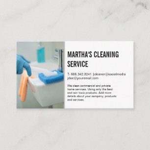 Cleaning Services   Maid Scrubbing Sink Business Card