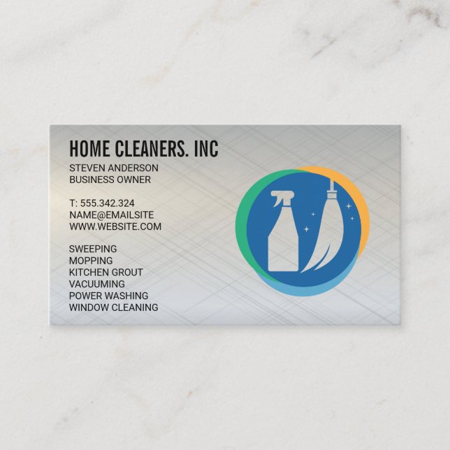 Cleaning Services | Maid Service | Cleaner Logo Business Card (Front)