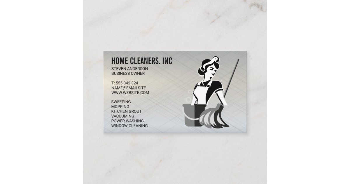 Cleaning Services | Maid Service | Janitor Business Card | Zazzle