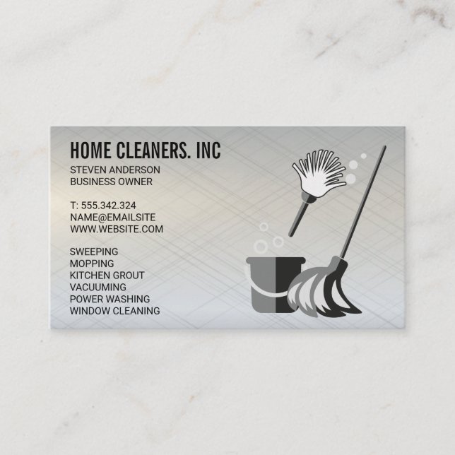 Cleaning Services | Maid Service | Metallic Business Card (Front)