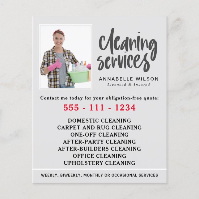 Cleaning Services Modern Photo Flyer (Front)