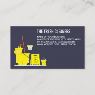 Cleaning Services   Mop and Bucket Tools Business Card