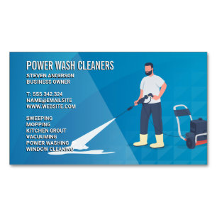 Cleaning Services   Pressure Wash Cleaner Magnetic Business Card