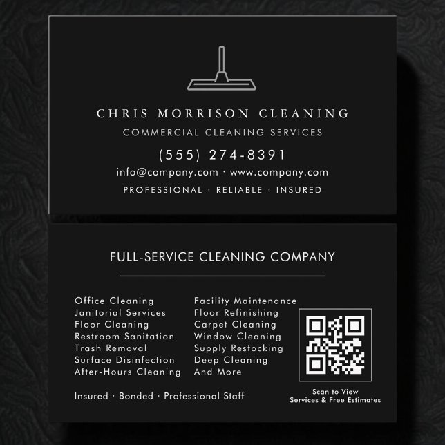 Cleaning Services QR Code Business Card (Creator Uploaded)