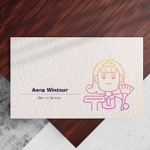 Cleaning Services Qr Code Minimalist Business Card