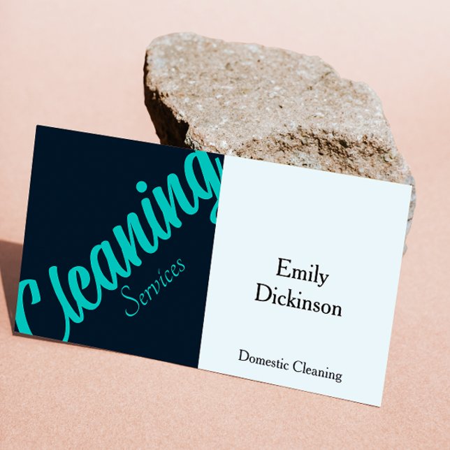 Cleaning Services Qr Code Retro Business Card (Cleaning Services Qr Code Retro Business Card)