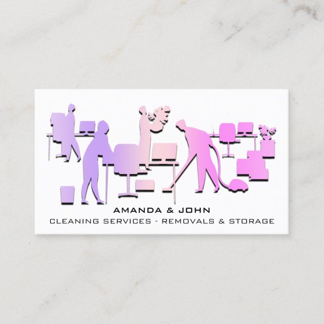 Cleaning Services Removals Storage Custom Logo Business Card (Front)