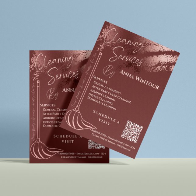 Cleaning Services Rose Gold Scan To Connect Flyer (Cleaning Services Rose Gold Scan To Connect Flyer)