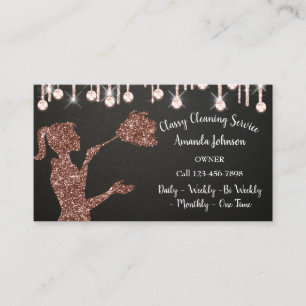 Cleaning Services Rose Logo Maid Drips QR Business Card