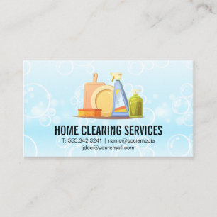 Cleaning Services   Soap Bubbles Business Card