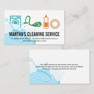 Cleaning Services   Soap Business Card