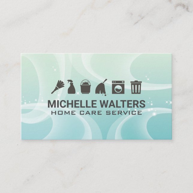 Cleaning Services | Sparkly Background Business Card (Front)