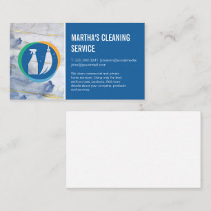 Cleaning Services   Spray Broom Logo Business Card