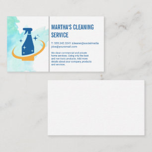 Cleaning Services   Spray Logo Business Card