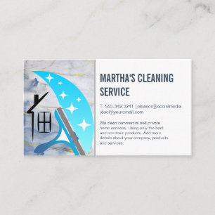 Cleaning Services   Squeegee House Logo Business Card