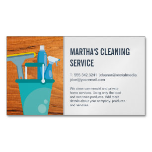 Cleaning Services   Supplies for Cleaning Magnetic Business Card