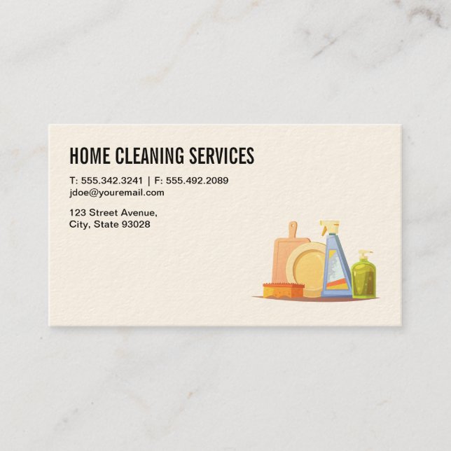 Cleaning Services Vacuum Business Card (Front)