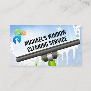 Cleaning Services   Window Clean Squeegee Business Card