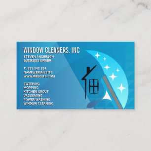 Cleaning Services   Window Squeegee Logo Business Card