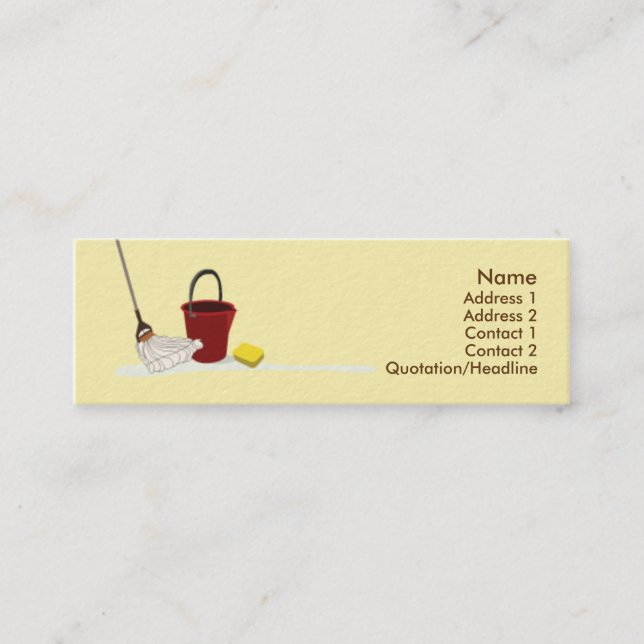 Cleaning - Skinny Mini Business Card (Front)