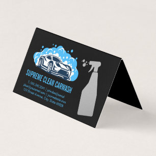 Cleaning Spray Bottle   Carwash Logo Business Card