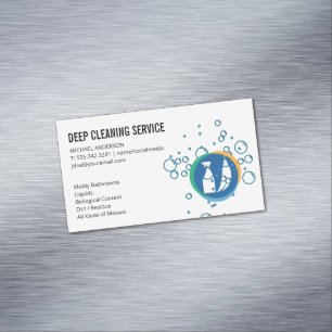 Cleaning Spray Broom   Soap Bubbles Magnetic Business Card