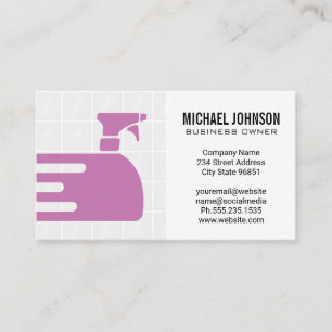 Cleaning Spray Logo   Janitor   Maid Business Card
