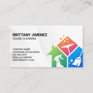 Cleaning Spray, Squeegee, Sweeping Business Card