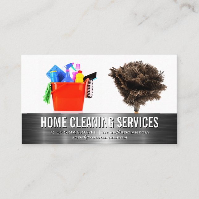 Cleaning Supplies | Feather Duster Business Card (Front)