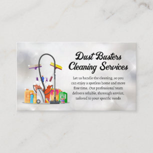 Cleaning Supplies House Maid Services Business Card