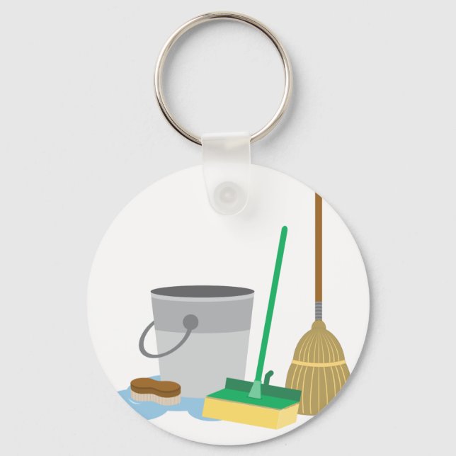 Cleaning Supplies Keychain (Front)