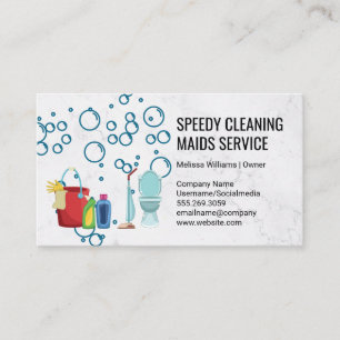 Cleaning Supplies Sanitizing Tools Maids Business Card