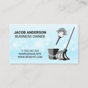 Cleaning Supplies Sparkle Bubbles Business Card