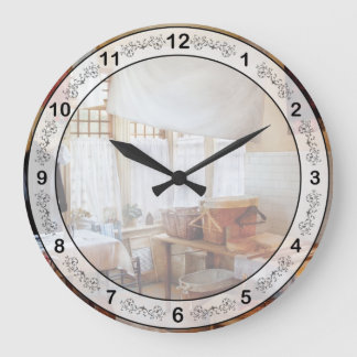 Cleaning - The laundry room Large Clock