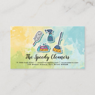 Cleaning Tools Icon   Sanitizing Service Business Card