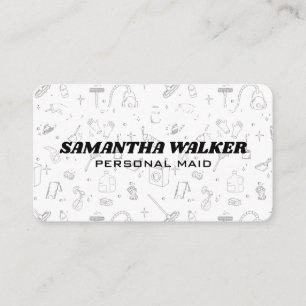 Cleaning Tools Pattern Maid Services Business Card