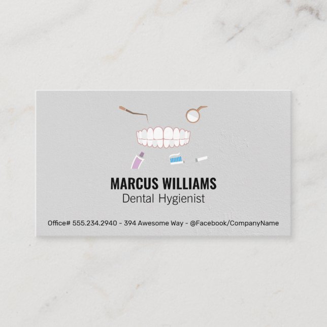 Cleaning Tools | Teeth Business Card (Front)