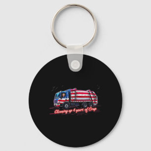 Cleaning Up 4 Year Of Crap Funny Trump Garbage Keychain