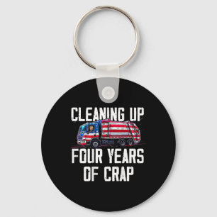 Cleaning Up Four Years Of Crap Funny Trump Garbage Keychain