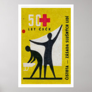 Cleanliness is Health Matchbox Art Print, Czech Poster