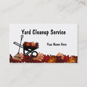 Cleanup Autumn Leave Raking Service Business Card