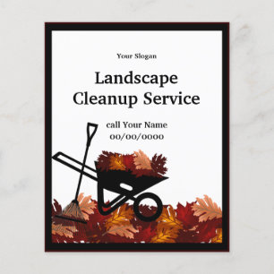 Cleanup Autumn Leave Raking Service Event Flyer