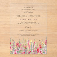 CLEAR ACRYLIC 50th Birthday August Birth Flower